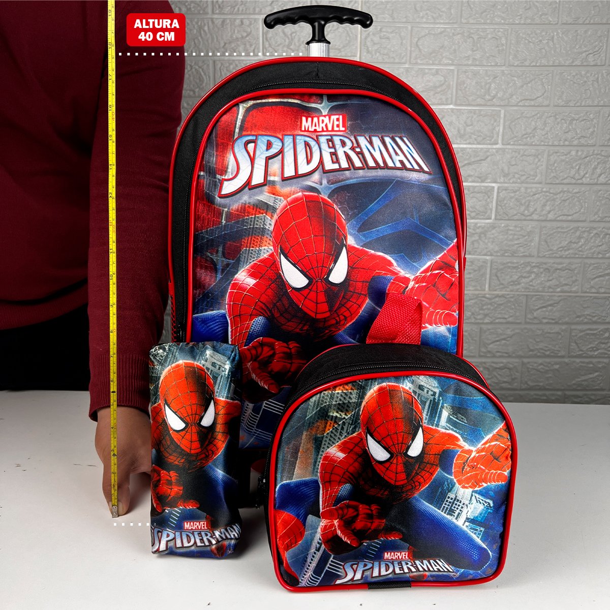 Mochila Rodinha homem aranha Infantil Menino Kit 3 Pçs - Imagem 2