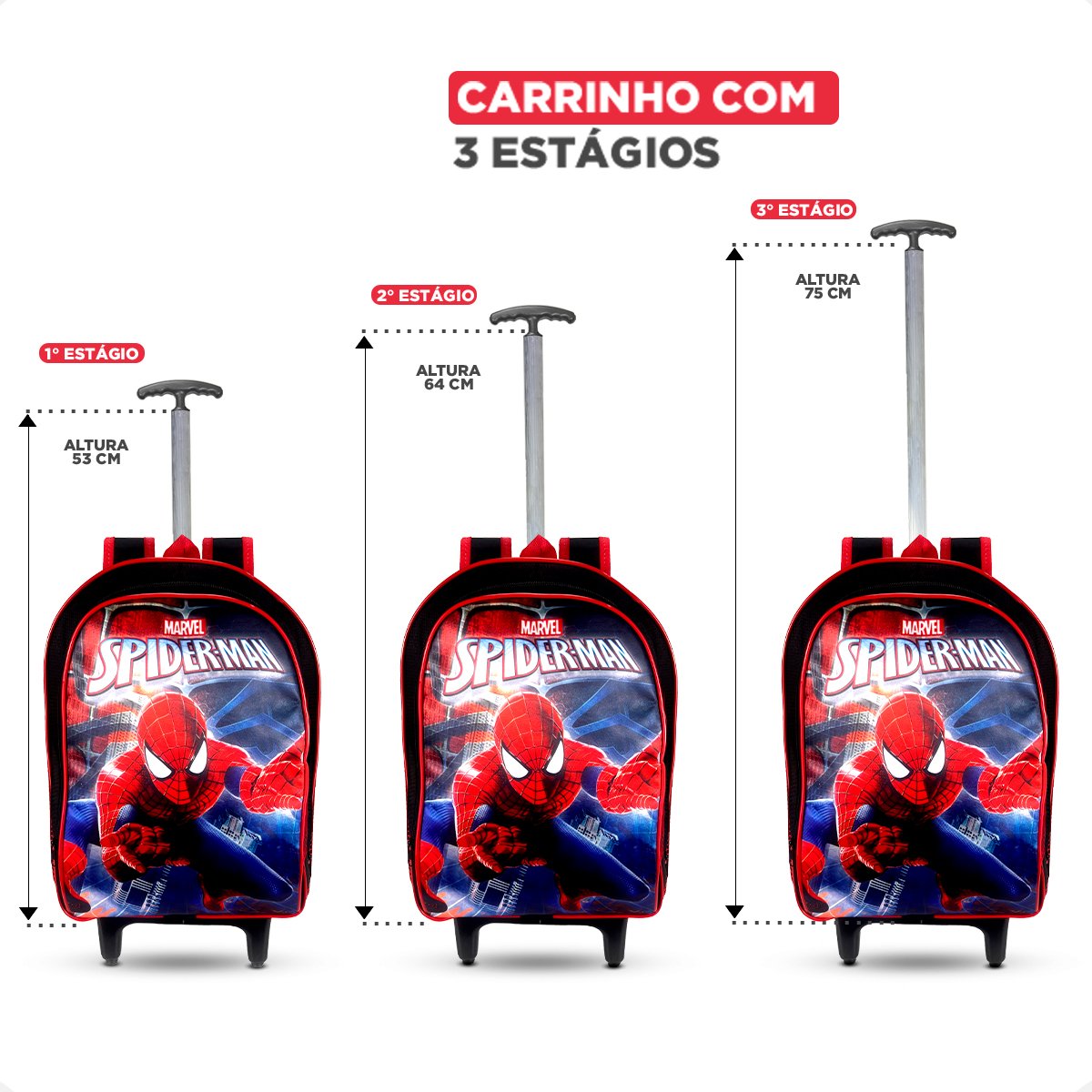 Mochila Rodinha homem aranha Infantil Menino Kit 3 Pçs - Imagem 9